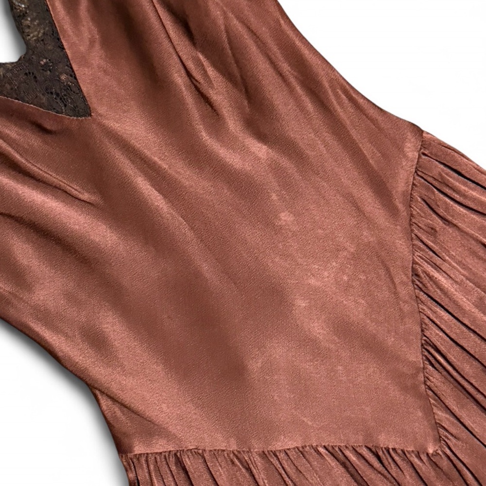 Revolve - Aderia Lace Detail Maxi Dress in Dark Choco - Picture 6 of 9